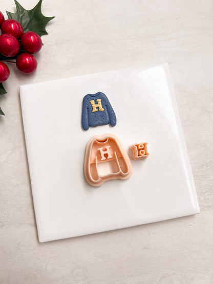 Hogwarts Wizard Sweater Harry Clay Cutter | Hogwarts Wizard Sweater Harry Polymer Clay Cutter for DIY Wizard-Themed Earrings Book-Inspired Jewelry and Handmade Potter Accessories