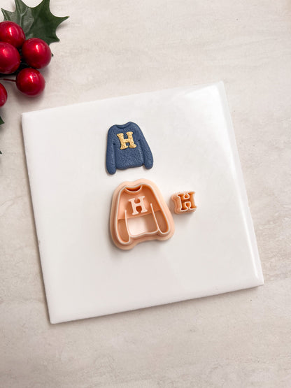 Hogwarts Wizard Sweater Harry Clay Cutter | Hogwarts Wizard Sweater Harry Polymer Clay Cutter for DIY Wizard-Themed Earrings Book-Inspired Jewelry and Handmade Potter Accessories