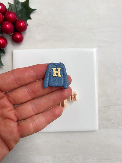 Hogwarts Wizard Sweater Harry Clay Cutter | Hogwarts Wizard Sweater Harry Polymer Clay Cutter for DIY Wizard-Themed Earrings Book-Inspired Jewelry and Handmade Potter Accessories