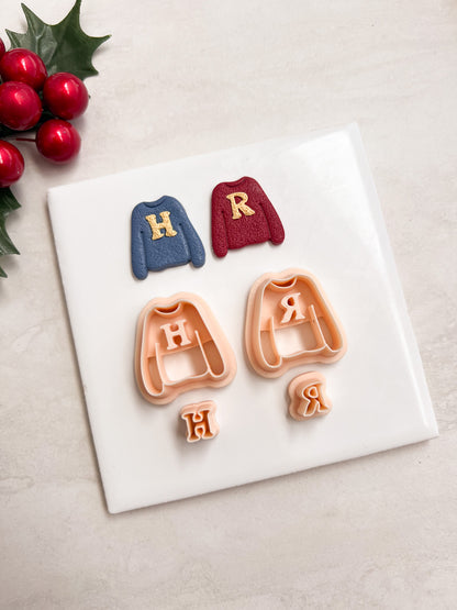 Hogwarts Sweater Pair Clay Cutter | Hogwarts Sweater Pair Polymer Clay Cutter for DIY Cozy Earrings Harry Potter Jewelry and Handmade Magic Accessories