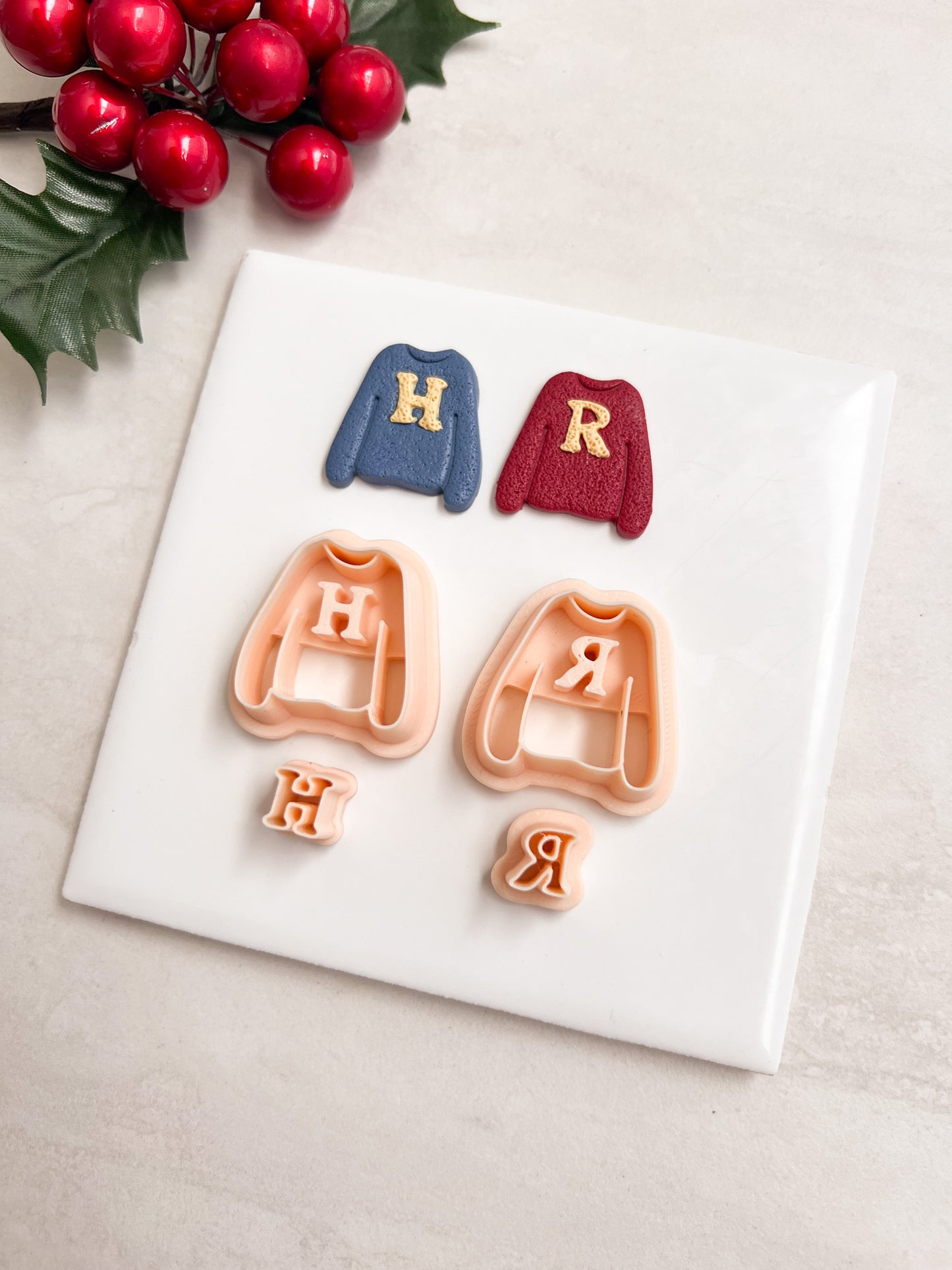 Hogwarts Sweater Pair Clay Cutter | Hogwarts Sweater Pair Polymer Clay Cutter for DIY Cozy Earrings Harry Potter Jewelry and Handmade Magic Accessories