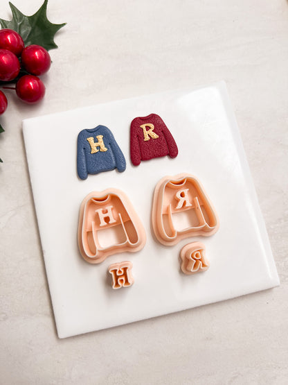Hogwarts Sweater Pair Clay Cutter | Hogwarts Sweater Pair Polymer Clay Cutter for DIY Cozy Earrings Harry Potter Jewelry and Handmade Magic Accessories