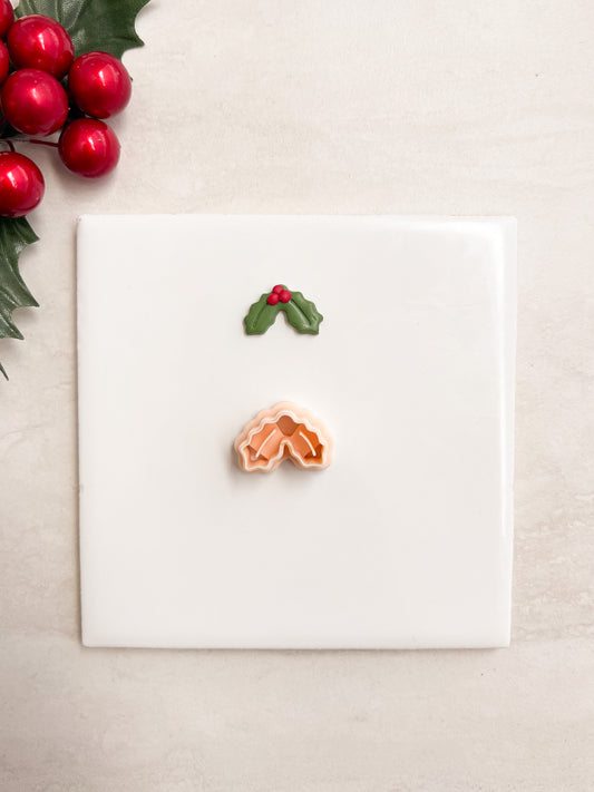 Holly Leaf No. 4 Clay Cutter | Holly Leaf No. 4 Polymer Clay Cutter for DIY Winter Earrings Botanical Jewelry and Handmade Christmas Accessories