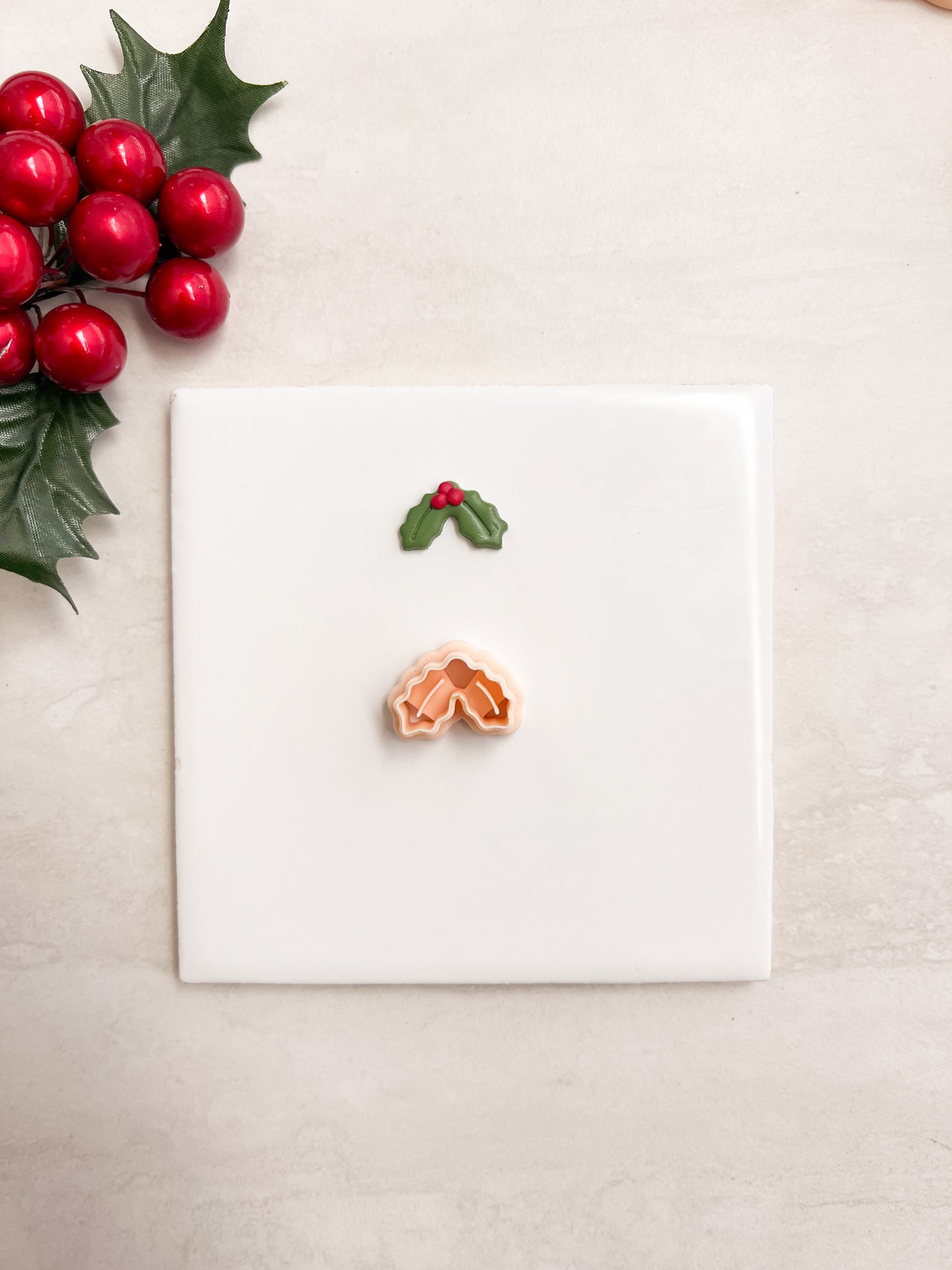 Holly Leaf No. 4 Clay Cutter | Holly Leaf No. 4 Polymer Clay Cutter for DIY Winter Earrings Botanical Jewelry and Handmade Christmas Accessories