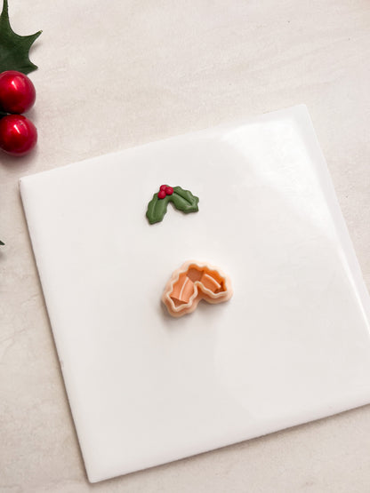 Holly Leaf No. 4 Clay Cutter | Holly Leaf No. 4 Polymer Clay Cutter for DIY Winter Earrings Botanical Jewelry and Handmade Christmas Accessories