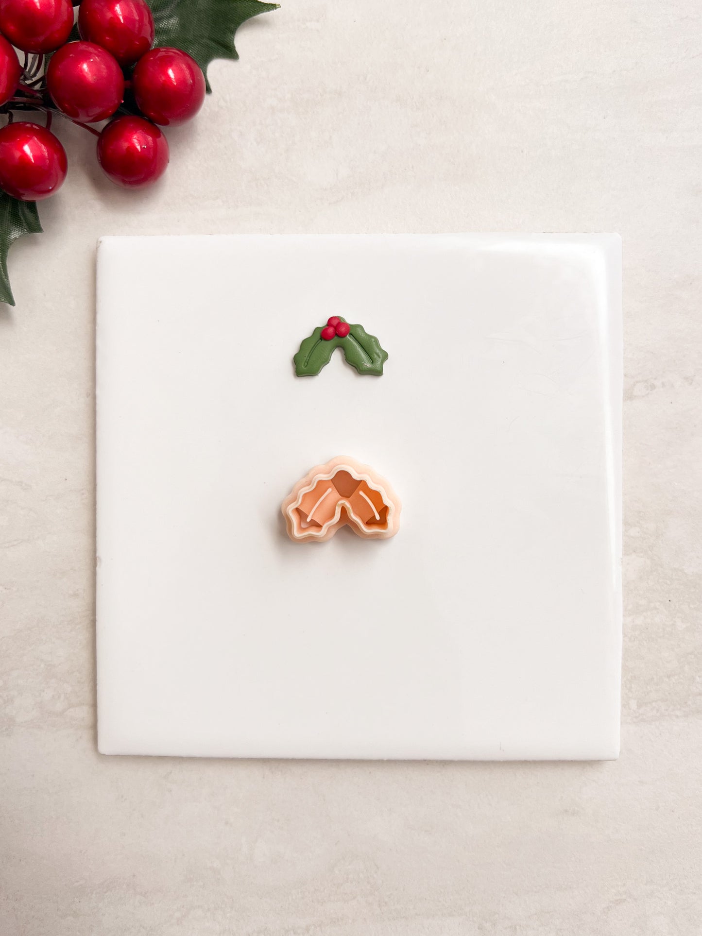 Holly Leaf No. 4 Clay Cutter | Holly Leaf No. 4 Polymer Clay Cutter for DIY Winter Earrings Botanical Jewelry and Handmade Christmas Accessories