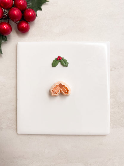 Holly Leaf No. 4 Clay Cutter | Holly Leaf No. 4 Polymer Clay Cutter for DIY Winter Earrings Botanical Jewelry and Handmade Christmas Accessories