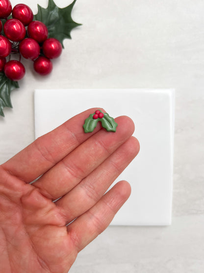 Holly Leaf No. 4 Clay Cutter | Holly Leaf No. 4 Polymer Clay Cutter for DIY Winter Earrings Botanical Jewelry and Handmade Christmas Accessories