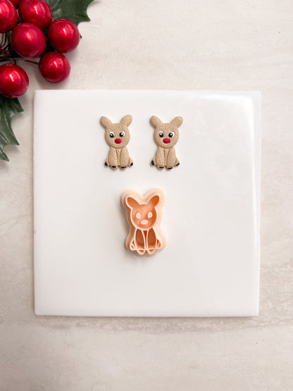 Reindeer No. 4 Clay Cutter | Reindeer No. 4 Polymer Clay Cutter for DIY Christmas Earrings Holiday Jewelry and Handmade Winter Accessories