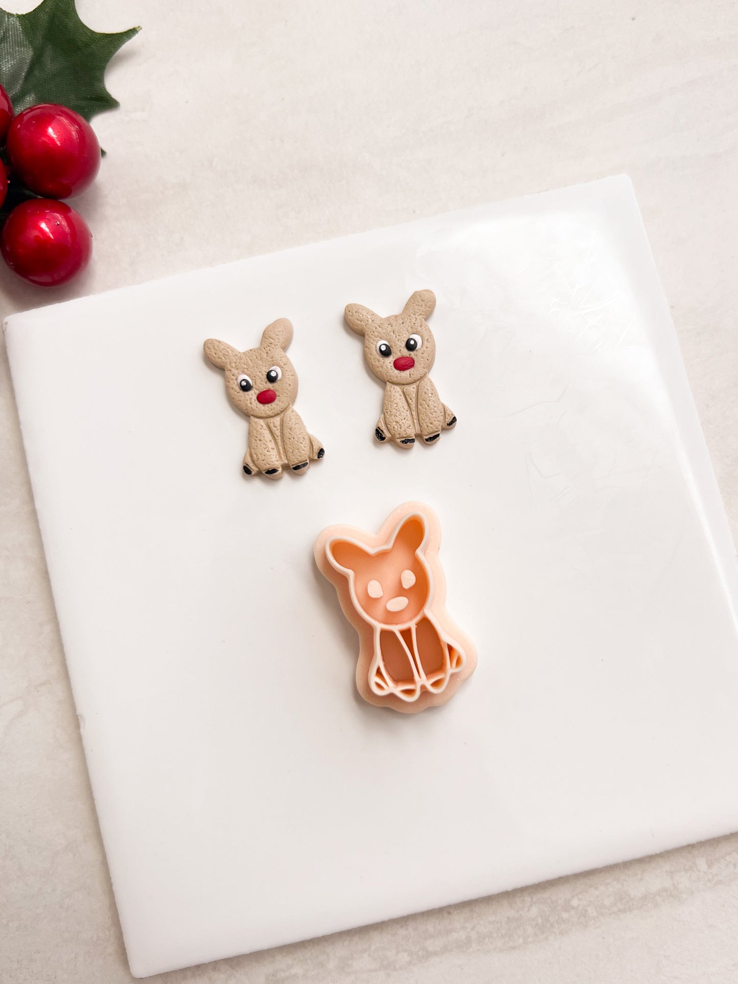 Reindeer No. 4 Clay Cutter | Reindeer No. 4 Polymer Clay Cutter for DIY Christmas Earrings Holiday Jewelry and Handmade Winter Accessories