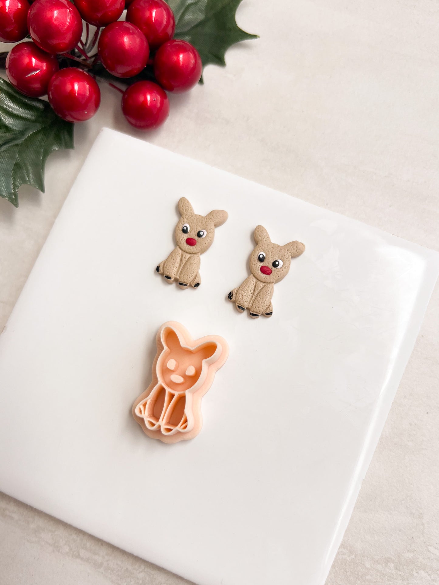 Reindeer No. 4 Clay Cutter | Reindeer No. 4 Polymer Clay Cutter for DIY Christmas Earrings Holiday Jewelry and Handmade Winter Accessories