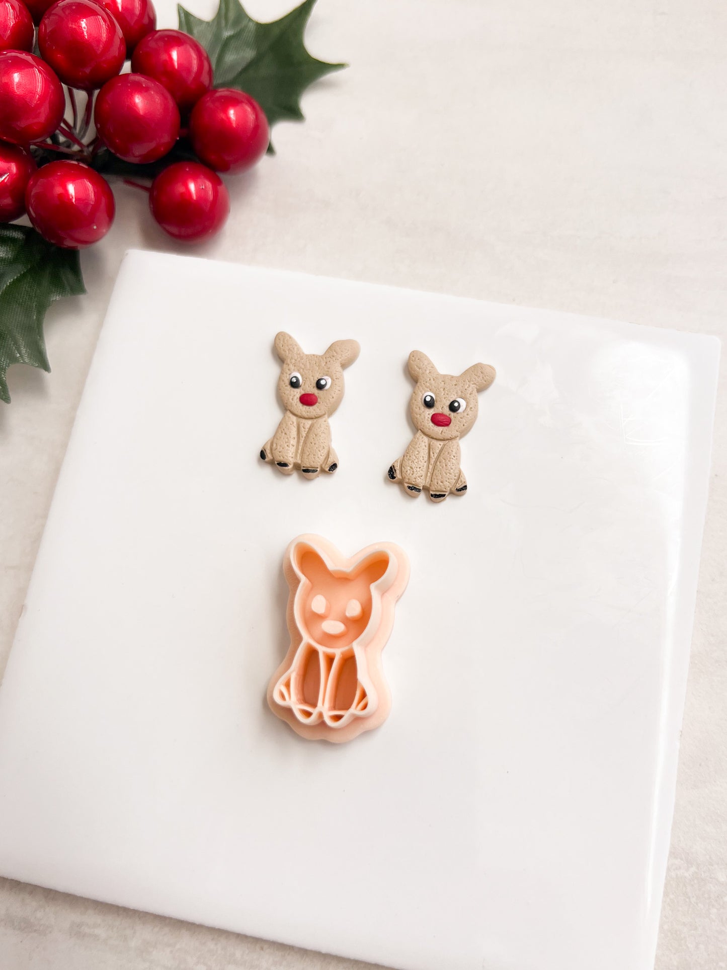 Reindeer No. 4 Clay Cutter | Reindeer No. 4 Polymer Clay Cutter for DIY Christmas Earrings Holiday Jewelry and Handmade Winter Accessories