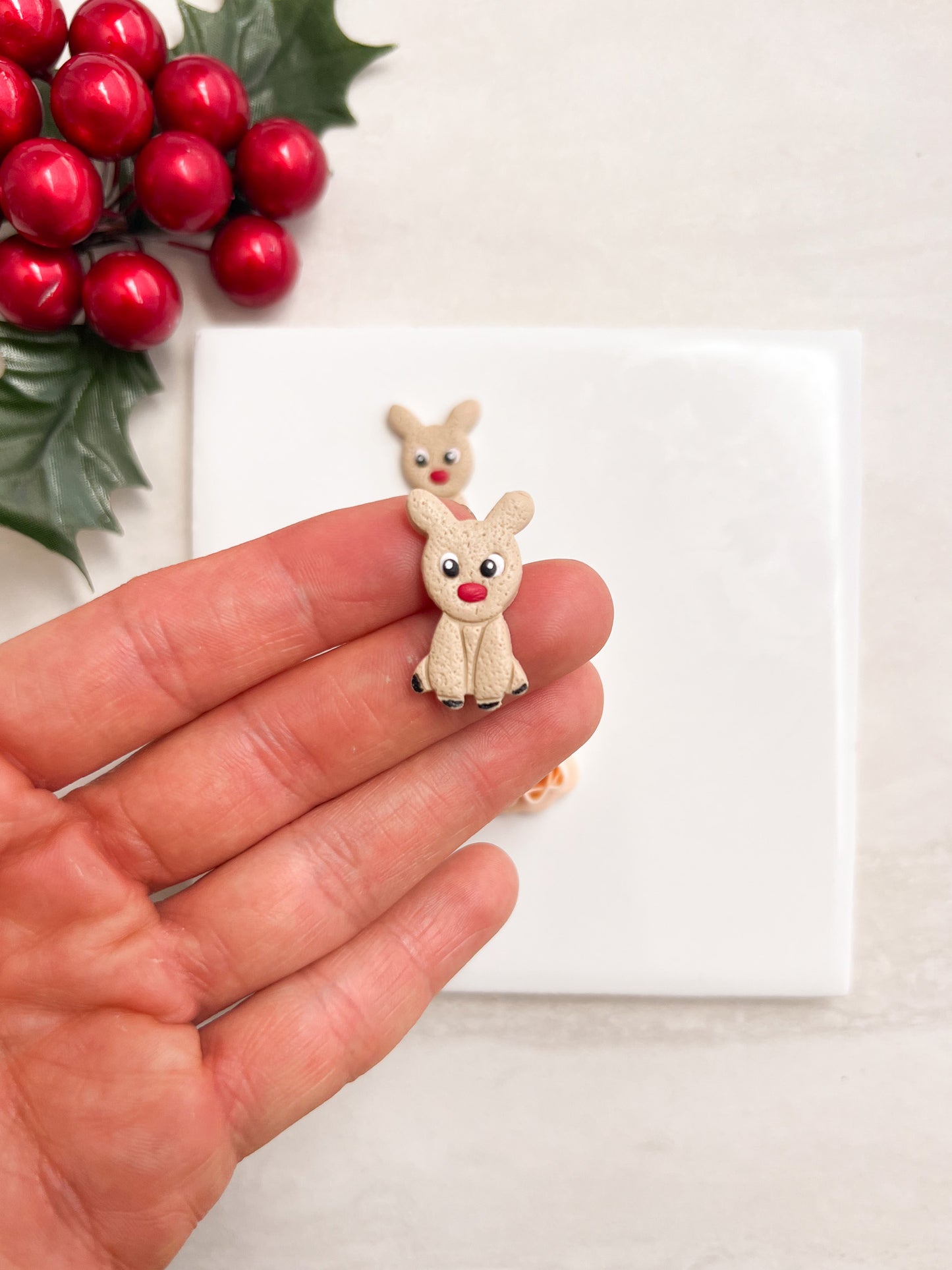 Reindeer No. 4 Clay Cutter | Reindeer No. 4 Polymer Clay Cutter for DIY Christmas Earrings Holiday Jewelry and Handmade Winter Accessories