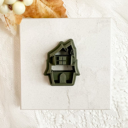 Haunted House No. 1 Clay Cutter | Haunted House Polymer Clay Cutter for Halloween Earrings Spooky DIY Jewelry and Horror-Themed Crafts