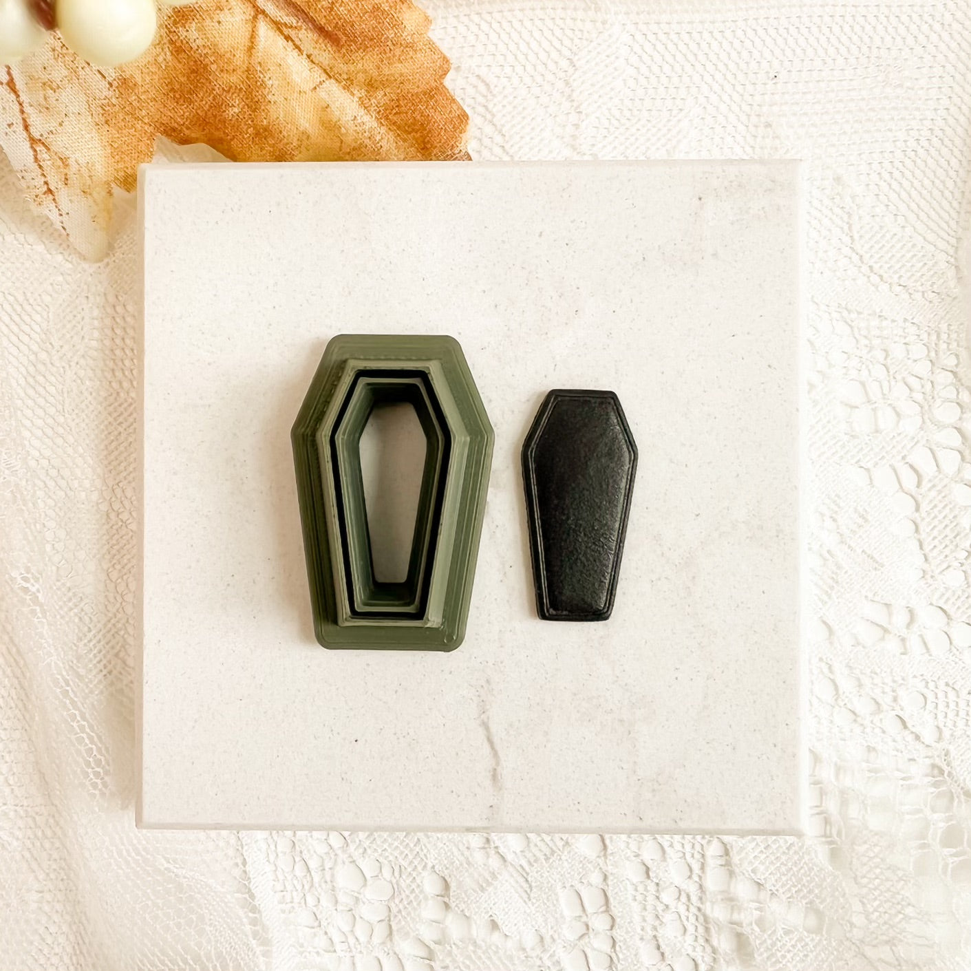 Coffin Clay Cutter | Coffin Shape Polymer Clay Cutter for DIY Halloween Earrings Gothic Jewelry and Spooky Handmade Accessories