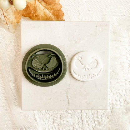 Jack Skellington Head Clay Cutter | Halloween Jack Skellington Head Cutter for Polymer Clay Earrings Spooky Nightmare Before Christmas Crafts