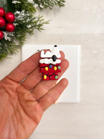 Snoopy Christmas Doghouse No. 2 Clay Cutter | Snoopy Christmas Doghouse No. 2 Polymer Clay Cutter for DIY Holiday Earrings Cartoon-Themed Jewelry and Handmade Festive Accessories