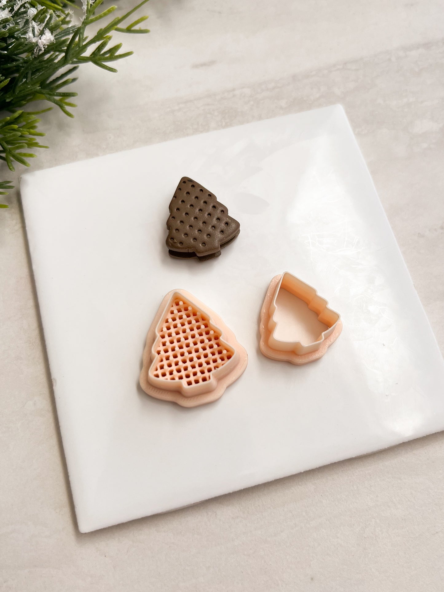 Ice Cream Sandwich Tree Clay Cutter | Ice Cream Sandwich Tree Polymer Clay Cutter for DIY Dessert Earrings Fun Jewelry and Handmade Christmas Accessories