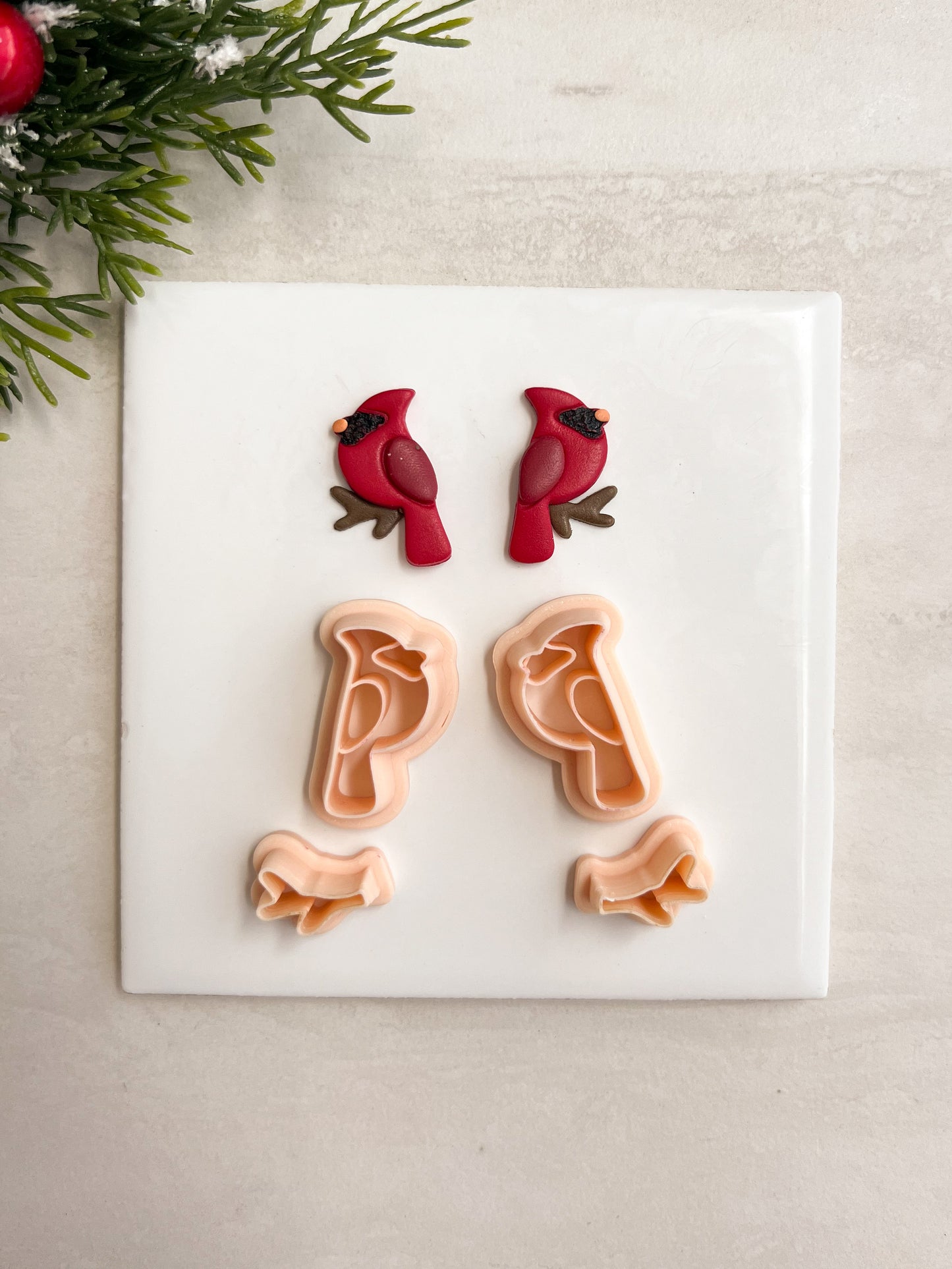 Cardinal Bird Clay Cutter | Cardinal Bird Polymer Clay Cutter for DIY Nature Earrings Winter-Themed Jewelry and Handmade Elegant Accessories