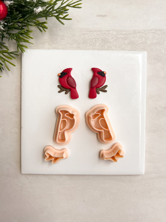 Cardinal Bird Clay Cutter | Cardinal Bird Polymer Clay Cutter for DIY Nature Earrings Winter-Themed Jewelry and Handmade Elegant Accessories