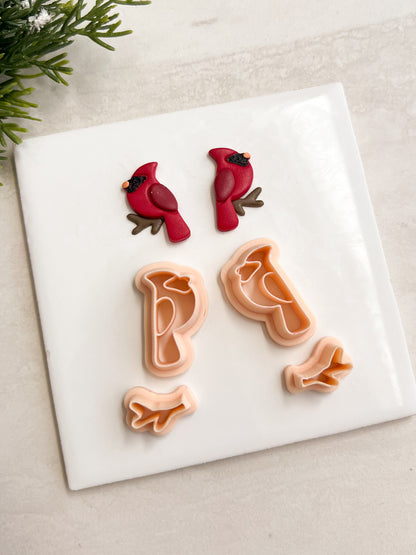 Cardinal Bird Clay Cutter | Cardinal Bird Polymer Clay Cutter for DIY Nature Earrings Winter-Themed Jewelry and Handmade Elegant Accessories