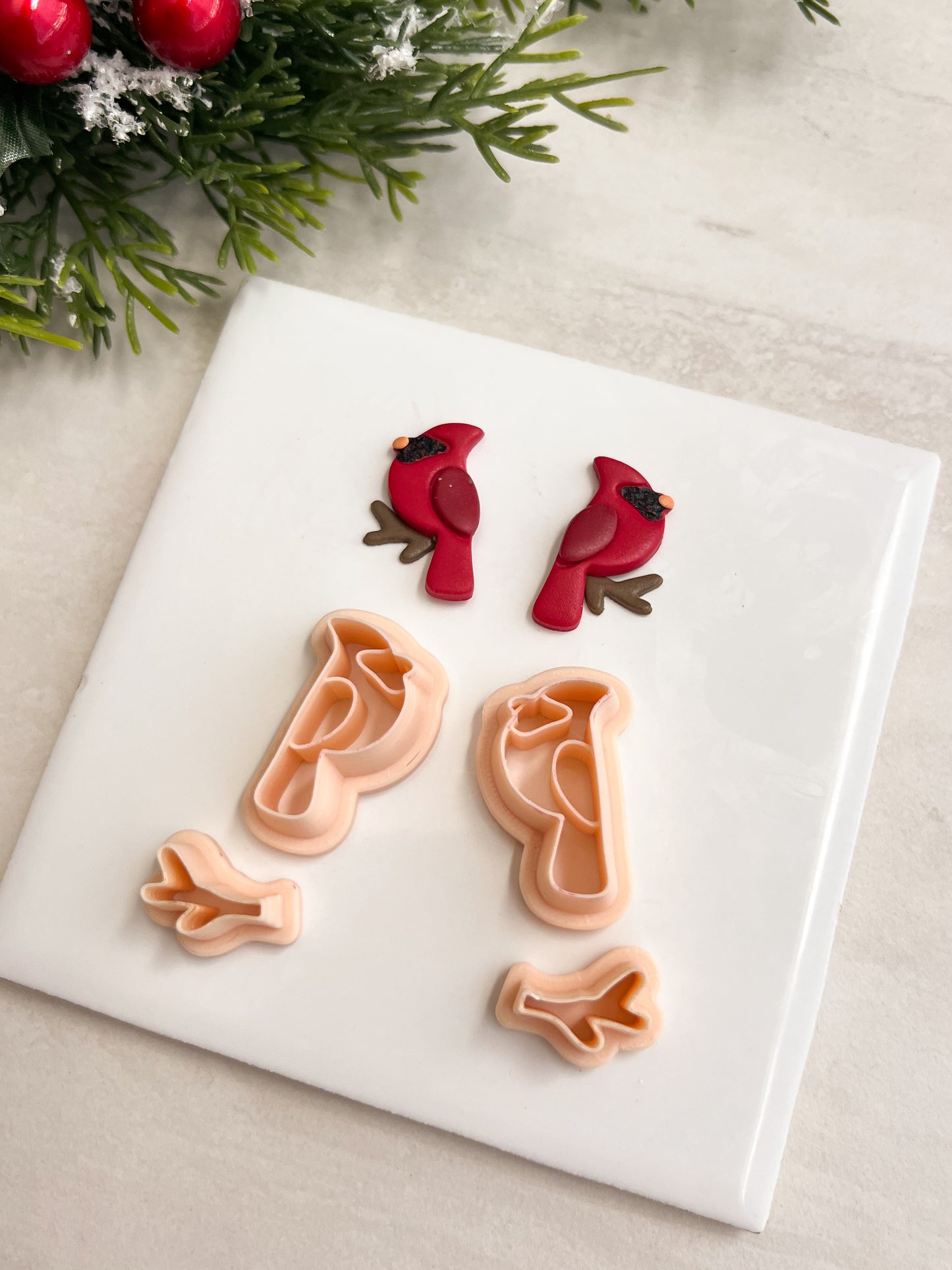 Cardinal Bird Clay Cutter | Cardinal Bird Polymer Clay Cutter for DIY Nature Earrings Winter-Themed Jewelry and Handmade Elegant Accessories