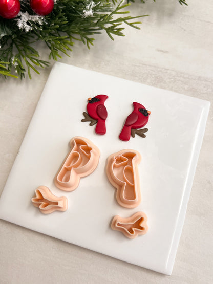 Cardinal Bird Clay Cutter | Cardinal Bird Polymer Clay Cutter for DIY Nature Earrings Winter-Themed Jewelry and Handmade Elegant Accessories