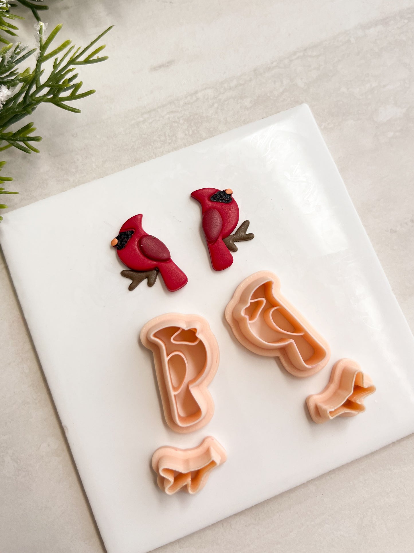 Cardinal Bird Clay Cutter | Cardinal Bird Polymer Clay Cutter for DIY Nature Earrings Winter-Themed Jewelry and Handmade Elegant Accessories