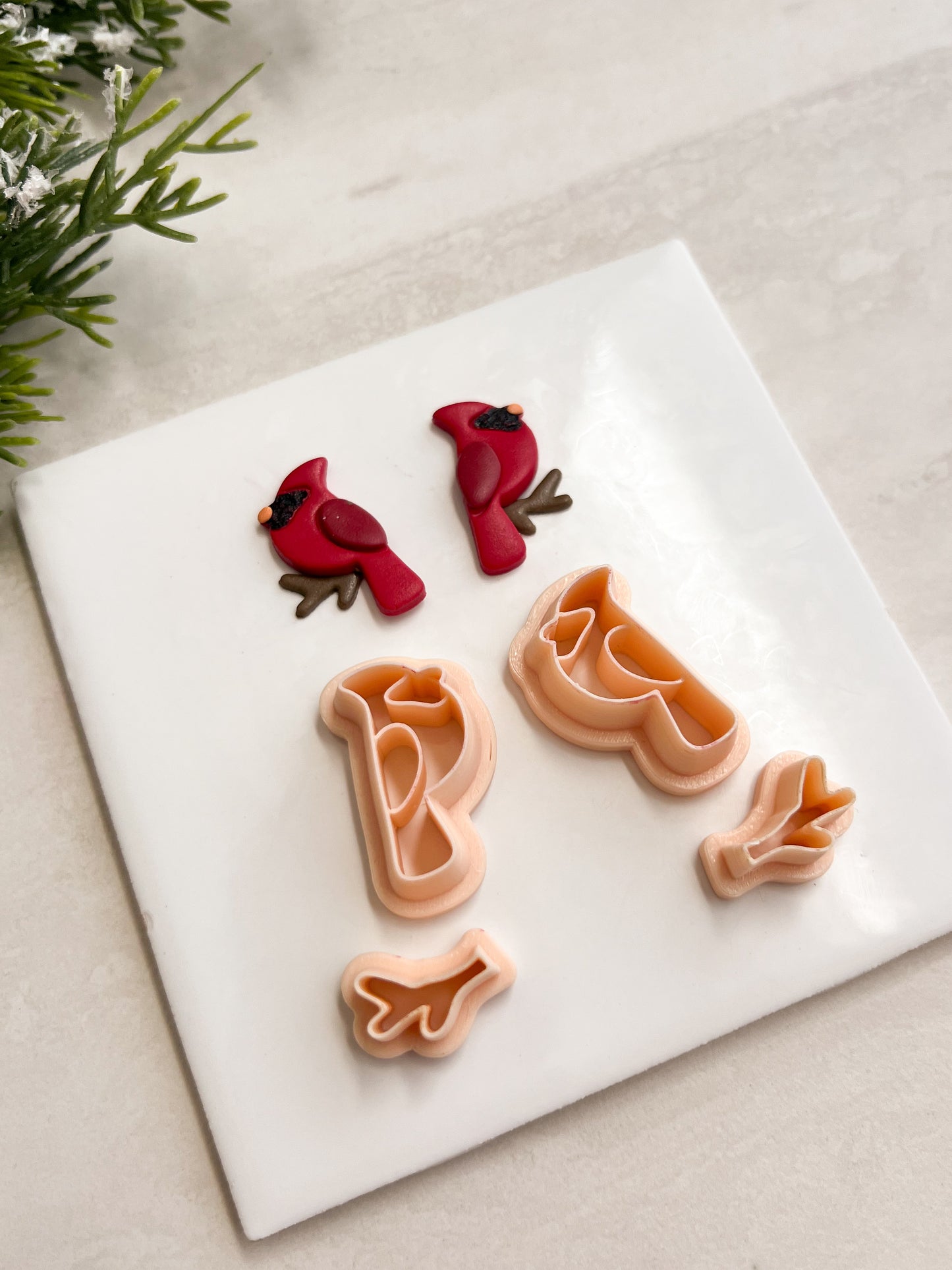 Cardinal Bird Clay Cutter | Cardinal Bird Polymer Clay Cutter for DIY Nature Earrings Winter-Themed Jewelry and Handmade Elegant Accessories