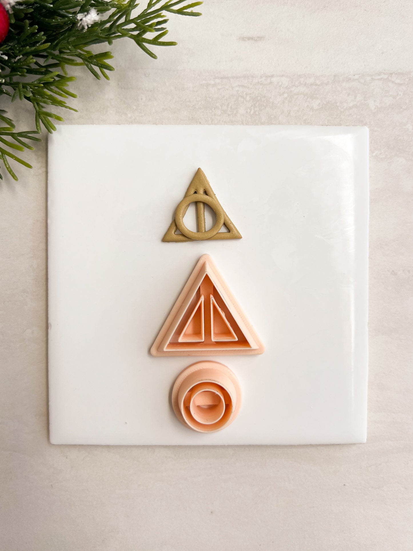Deathly Hallows Symbol Clay Cutter | Deathly Hallows Symbol Polymer Clay Cutter for DIY Wizard Earrings Magic-Themed Jewelry and Handmade Fantasy Accessories