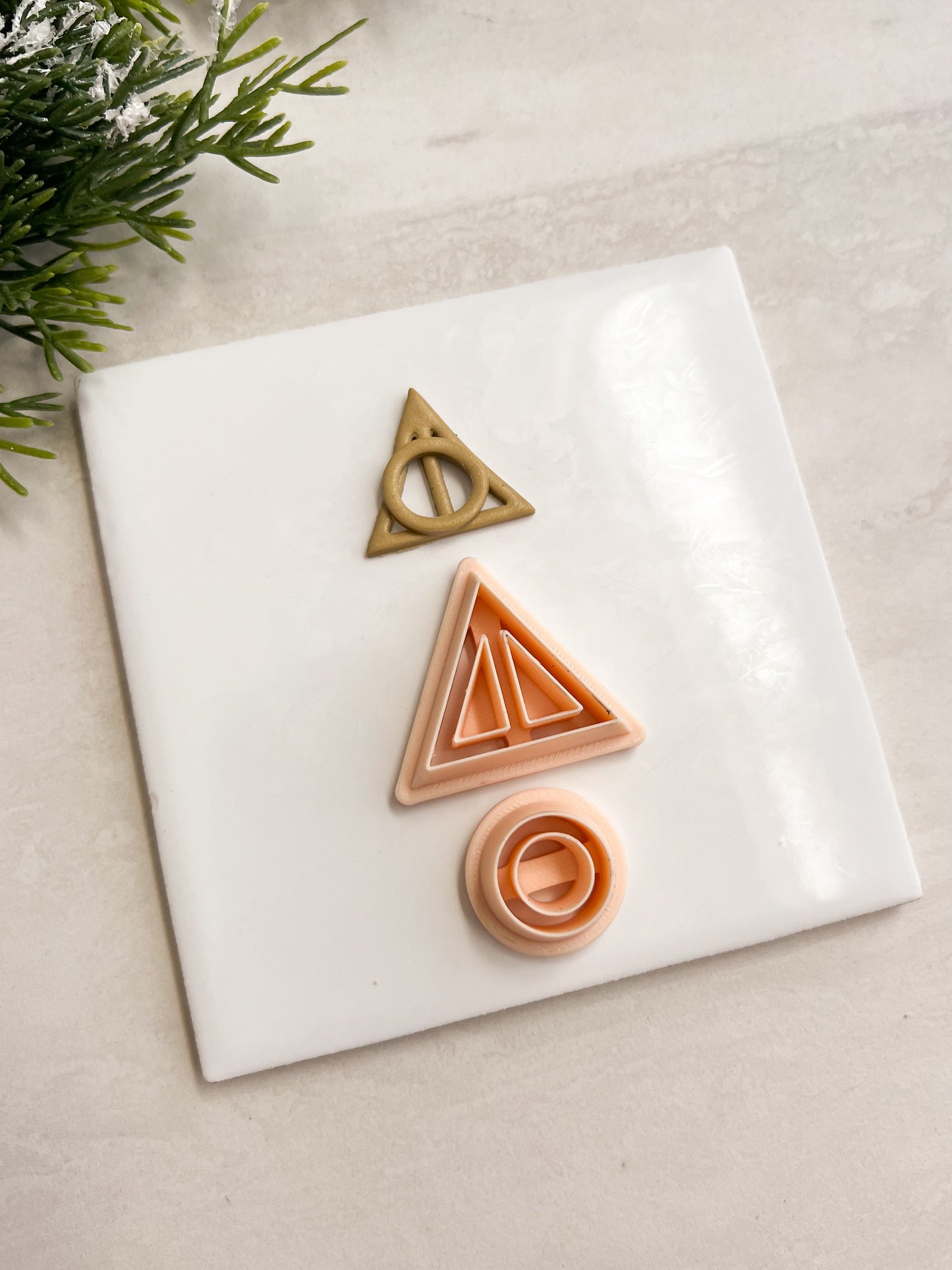 Deathly Hallows Symbol Clay Cutter | Deathly Hallows Symbol Polymer Clay Cutter for DIY Wizard Earrings Magic-Themed Jewelry and Handmade Fantasy Accessories