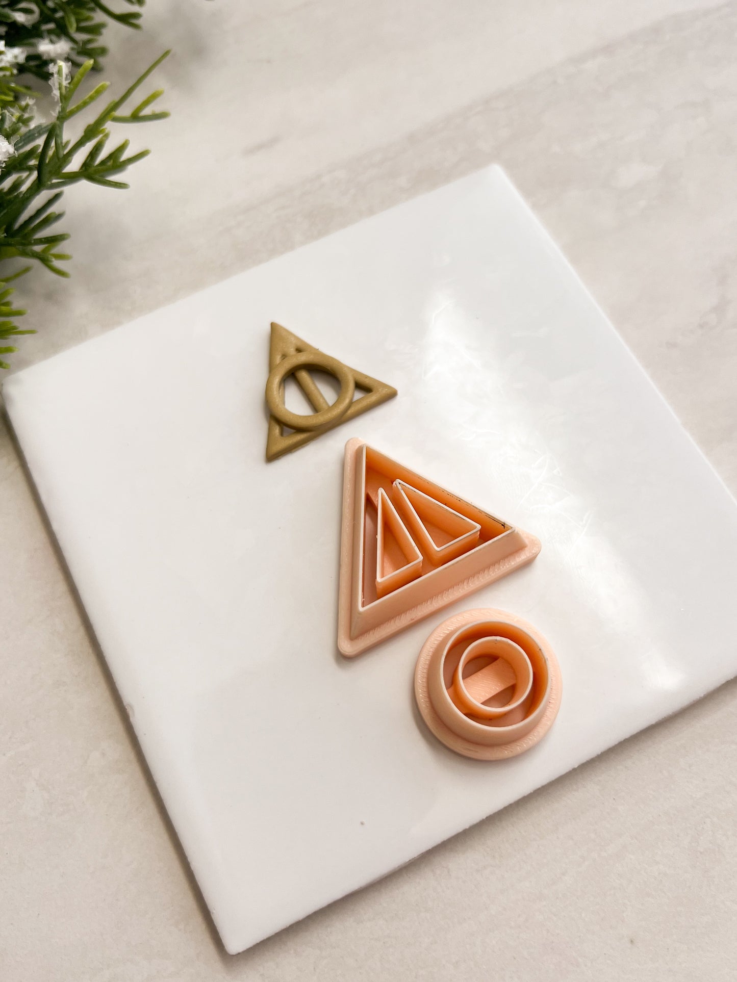 Deathly Hallows Symbol Clay Cutter | Deathly Hallows Symbol Polymer Clay Cutter for DIY Wizard Earrings Magic-Themed Jewelry and Handmade Fantasy Accessories