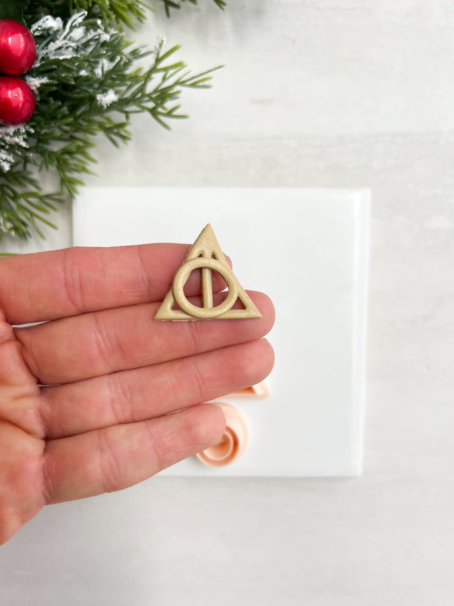 Deathly Hallows Symbol Clay Cutter | Deathly Hallows Symbol Polymer Clay Cutter for DIY Wizard Earrings Magic-Themed Jewelry and Handmade Fantasy Accessories