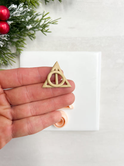 Deathly Hallows Symbol Clay Cutter | Deathly Hallows Symbol Polymer Clay Cutter for DIY Wizard Earrings Magic-Themed Jewelry and Handmade Fantasy Accessories