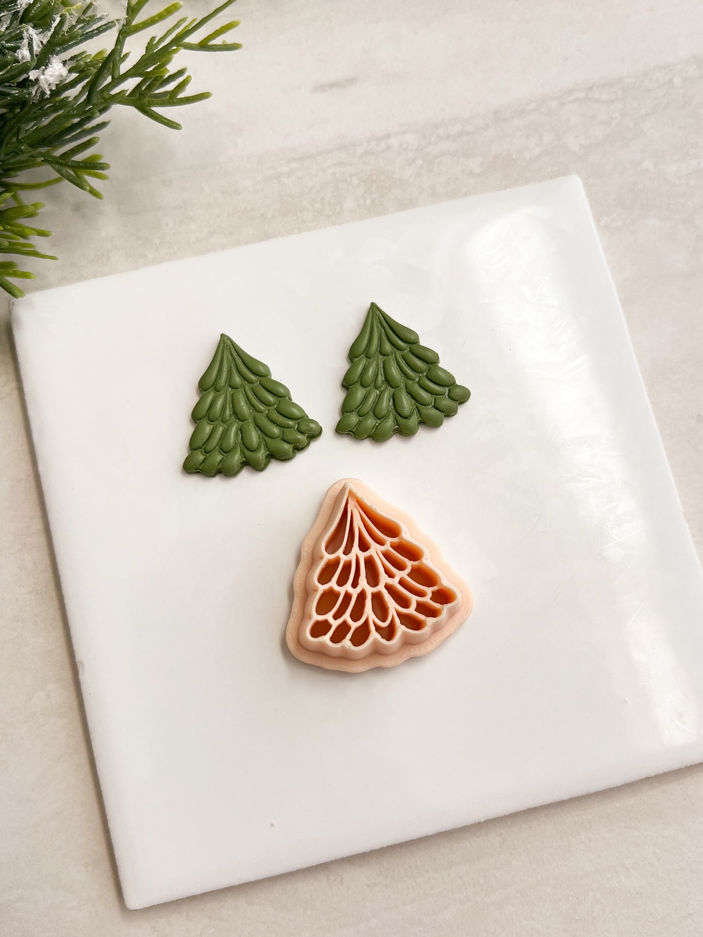 Intricate Tree No. 2 Clay Cutter | Intricate Tree No. 2 Polymer Clay Cutter for DIY Christmas Earrings Nature-Themed Jewelry and Handmade Seasonal Accessories