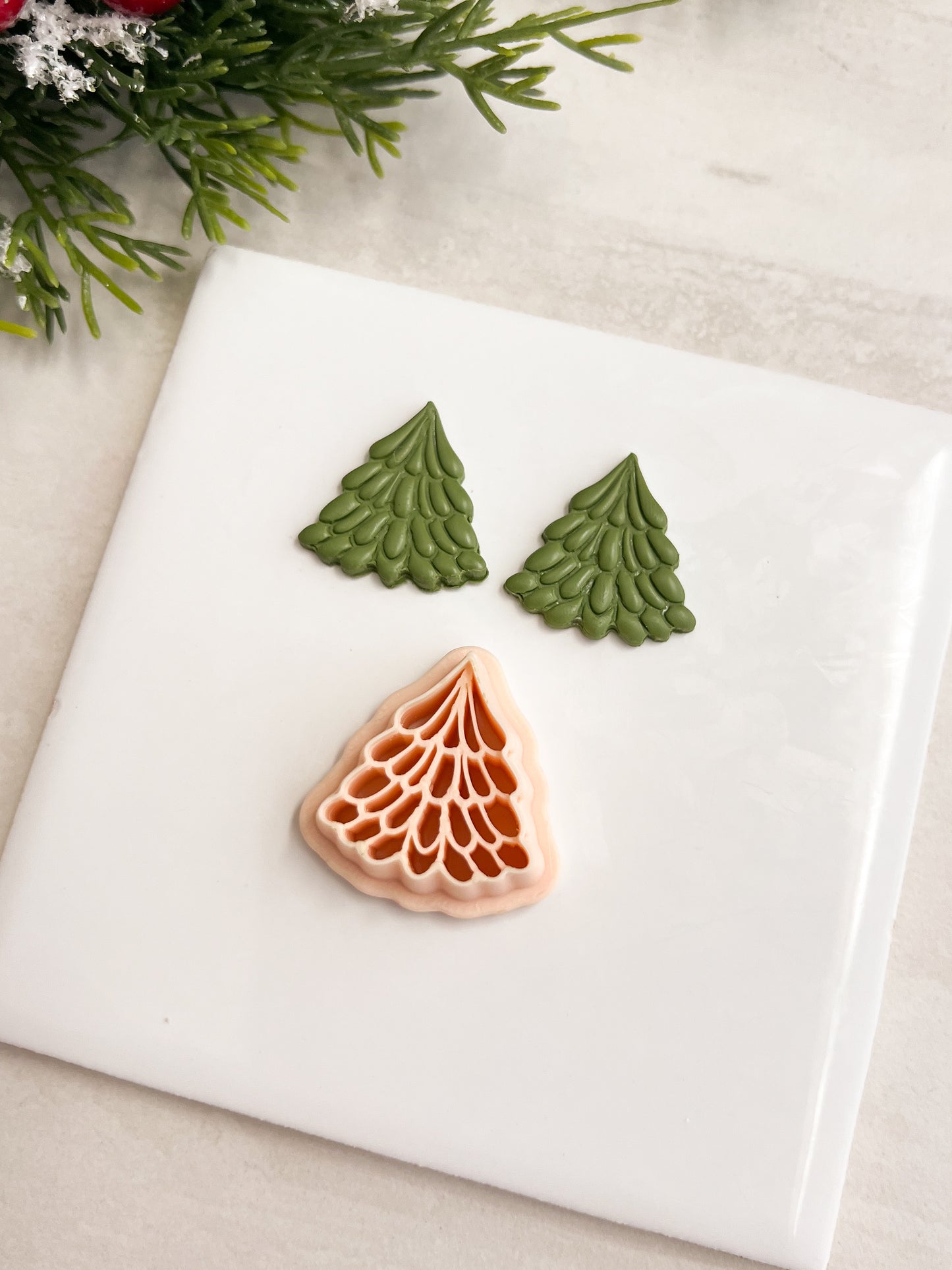 Intricate Tree No. 2 Clay Cutter | Intricate Tree No. 2 Polymer Clay Cutter for DIY Christmas Earrings Nature-Themed Jewelry and Handmade Seasonal Accessories
