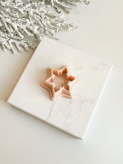 Snowflake No. 2 Clay Cutter | Winter Snowflake Polymer Clay Cutter for DIY Earrings and Baking