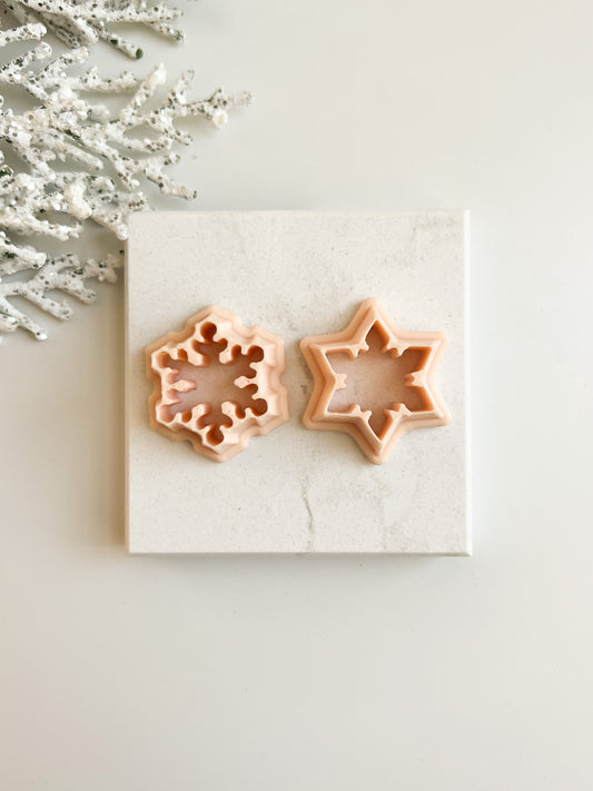 Snowflake Set Clay Cutter | Winter-Themed Polymer Clay Cutter Set for DIY Jewelry and Crafts
