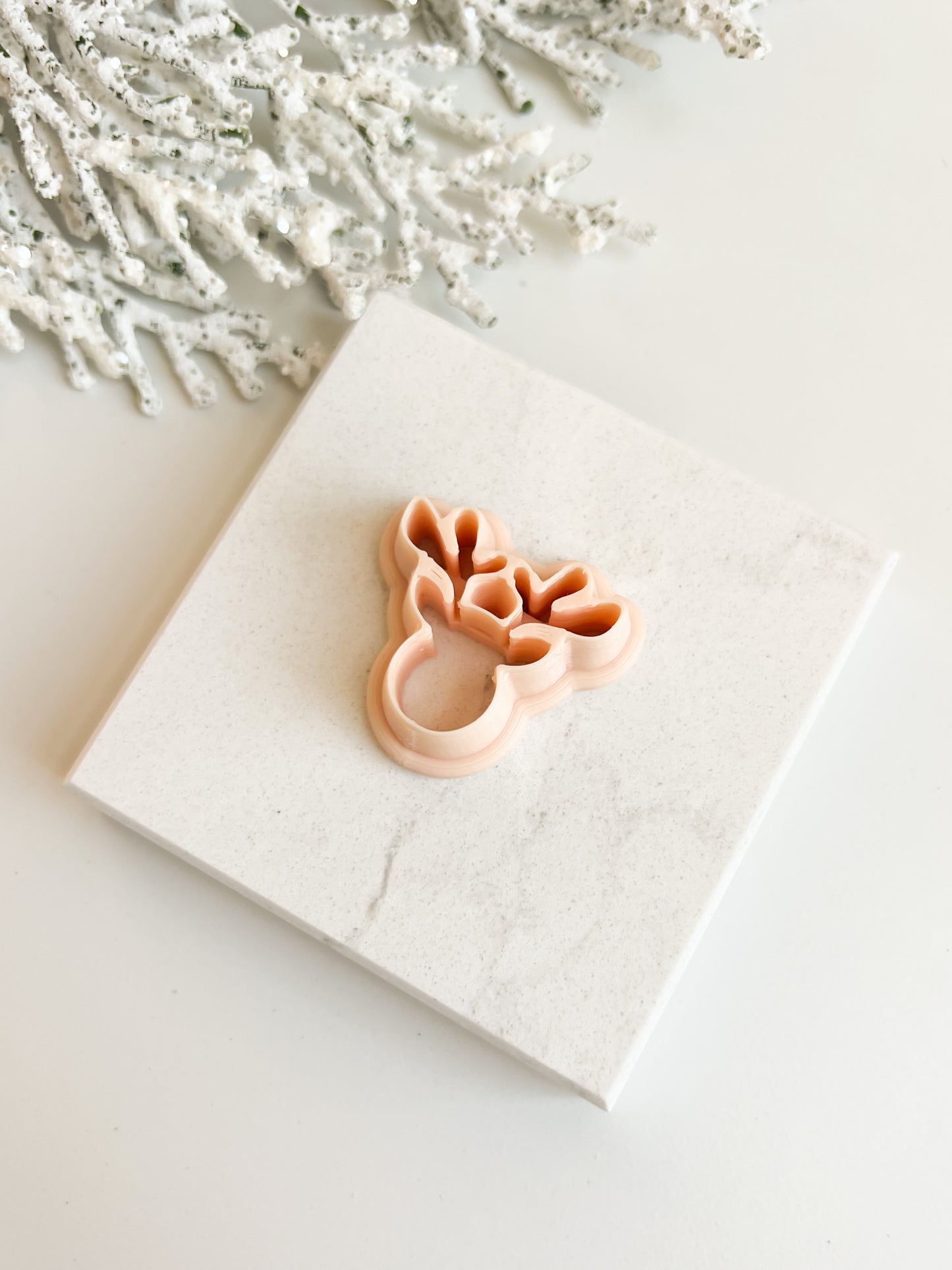 Reindeer Head No. 1 Clay Cutter | Festive Reindeer Polymer Clay Cutter for DIY Jewelry and Baking