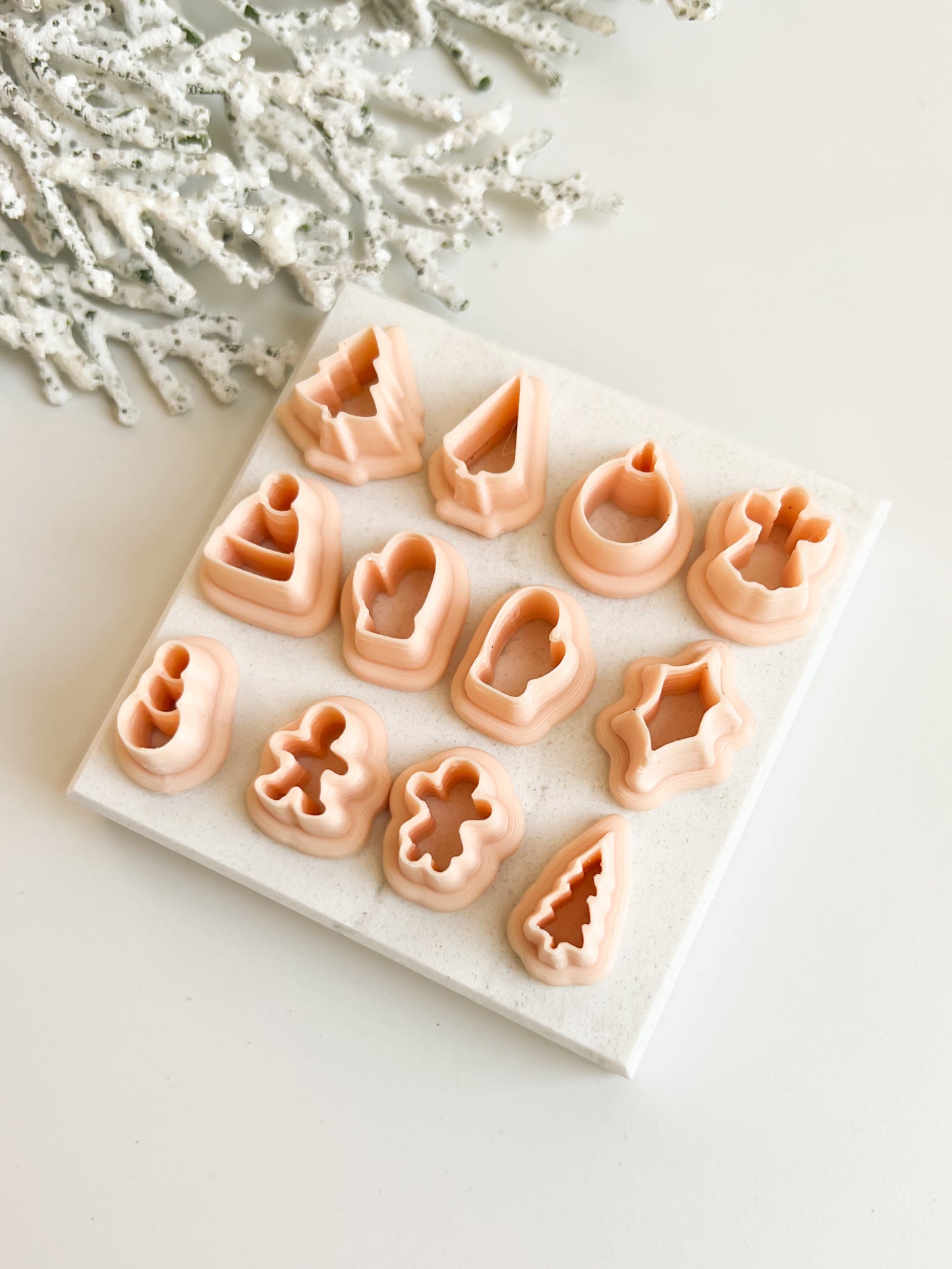 Christmas Stud Pack Clay Cutter | Christmas Stud Pack Polymer Clay Cutter Set for DIY Holiday Earrings Festive Jewelry and Seasonal Handmade Accessories