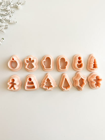 Christmas Stud Pack Clay Cutter | Christmas Stud Pack Polymer Clay Cutter Set for DIY Holiday Earrings Festive Jewelry and Seasonal Handmade Accessories