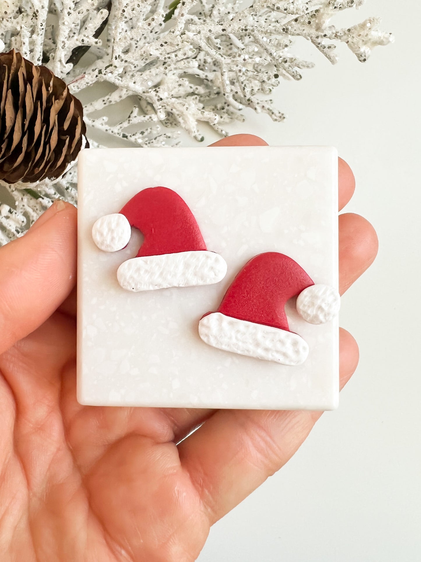 Santa Hat Clay Cutter | Festive Santa Hat Polymer Clay Cutter for DIY Earrings and Crafts
