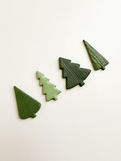 Tree Set of 4 Clay Cutters | Christmas and Winter Polymer Clay Cutter Set for Earrings and Crafts
