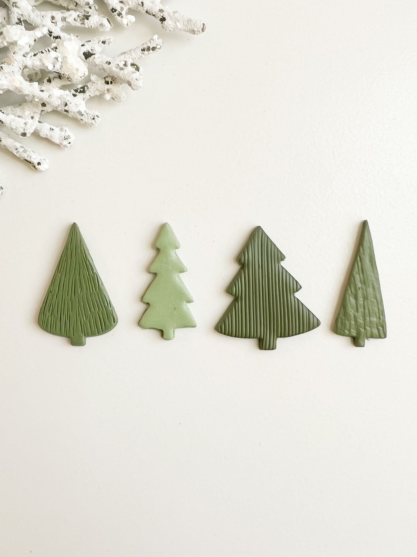 Tree Set of 4 Clay Cutters | Christmas and Winter Polymer Clay Cutter Set for Earrings and Crafts