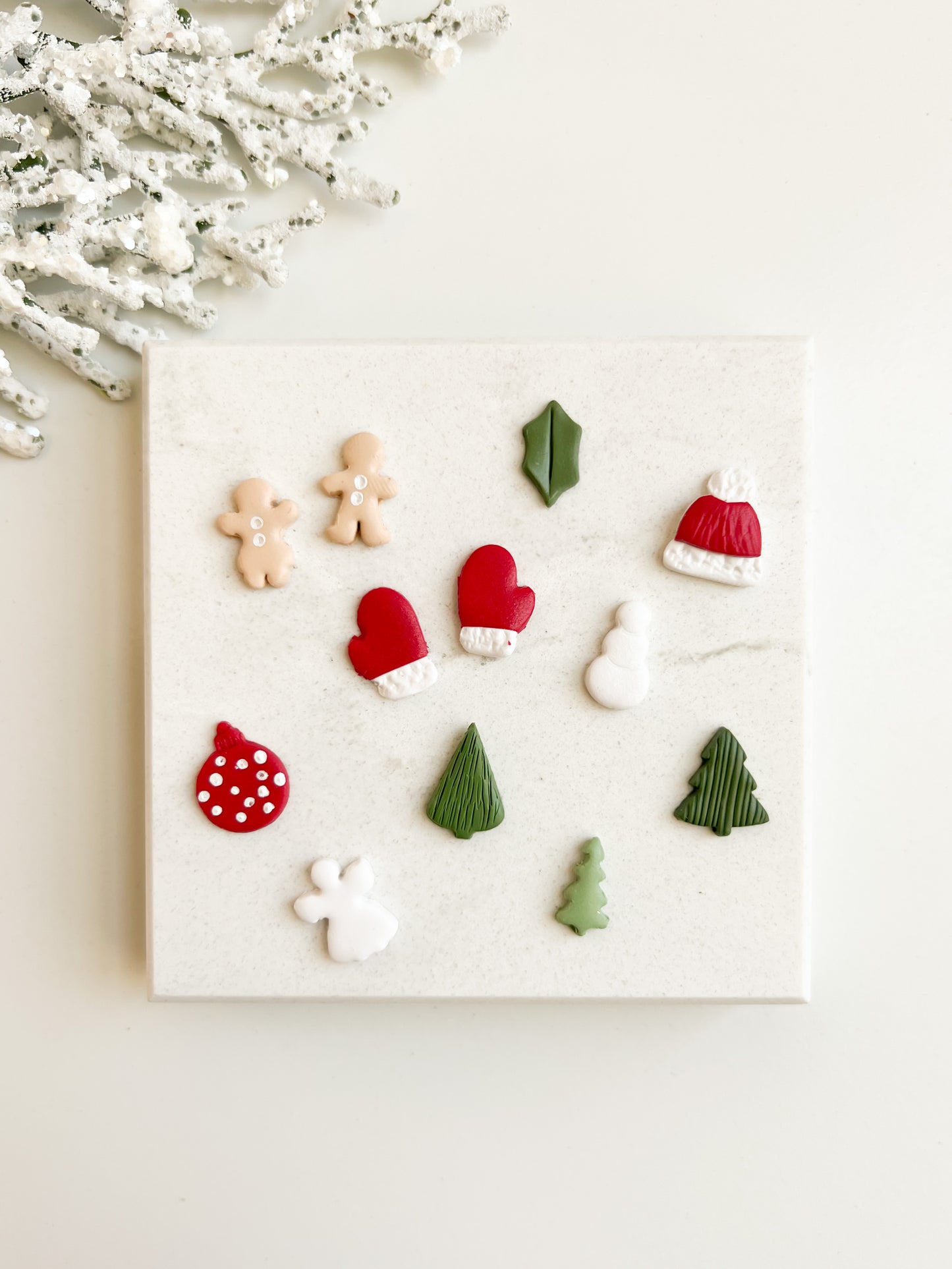 Christmas Stud Pack Clay Cutter | Christmas Stud Pack Polymer Clay Cutter Set for DIY Holiday Earrings Festive Jewelry and Seasonal Handmade Accessories