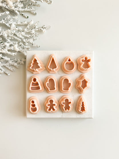 Christmas Stud Pack Clay Cutter | Christmas Stud Pack Polymer Clay Cutter Set for DIY Holiday Earrings Festive Jewelry and Seasonal Handmade Accessories