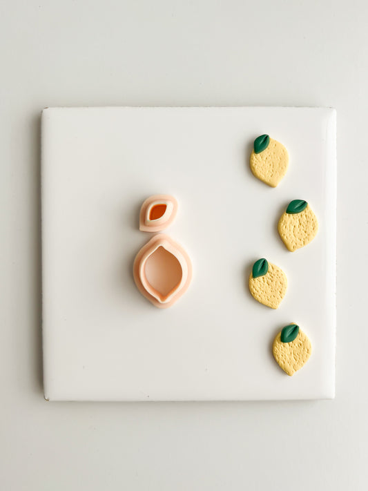 Lemon No. 2 Clay Cutter | Lemon No. 2 Polymer Clay Cutter for DIY Citrus Earrings Fruit-Themed Jewelry and Handmade Summer Accessories