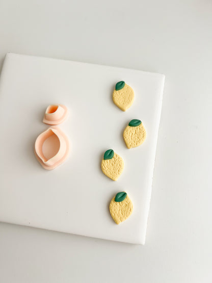 Lemon No. 2 Clay Cutter | Lemon No. 2 Polymer Clay Cutter for DIY Citrus Earrings Fruit-Themed Jewelry and Handmade Summer Accessories