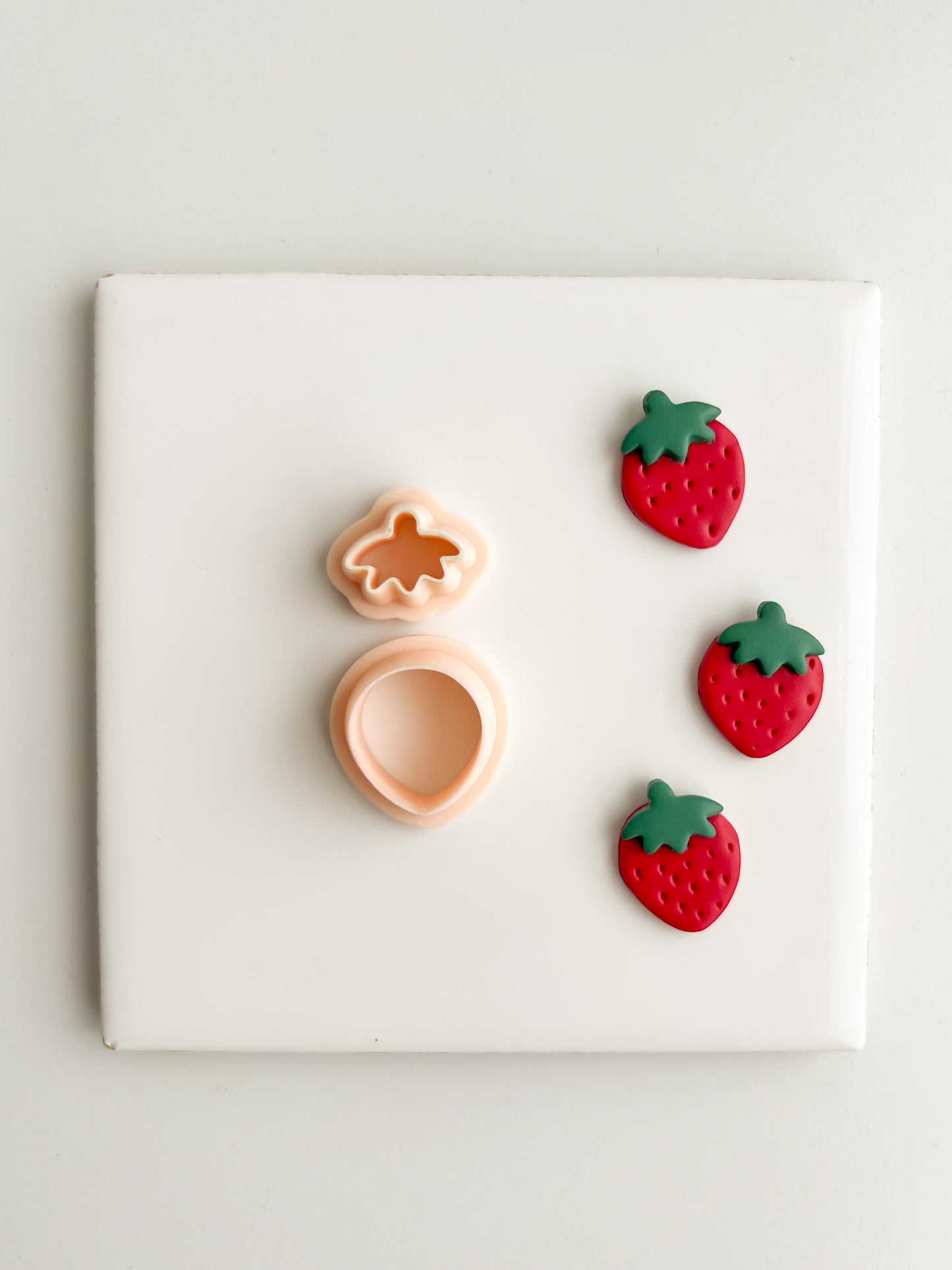 Strawberry No. 2 Clay Cutter | Strawberry No. 2 Polymer Clay Cutter for DIY Fruit Earrings Cute Jewelry and Handmade Berry Accessories