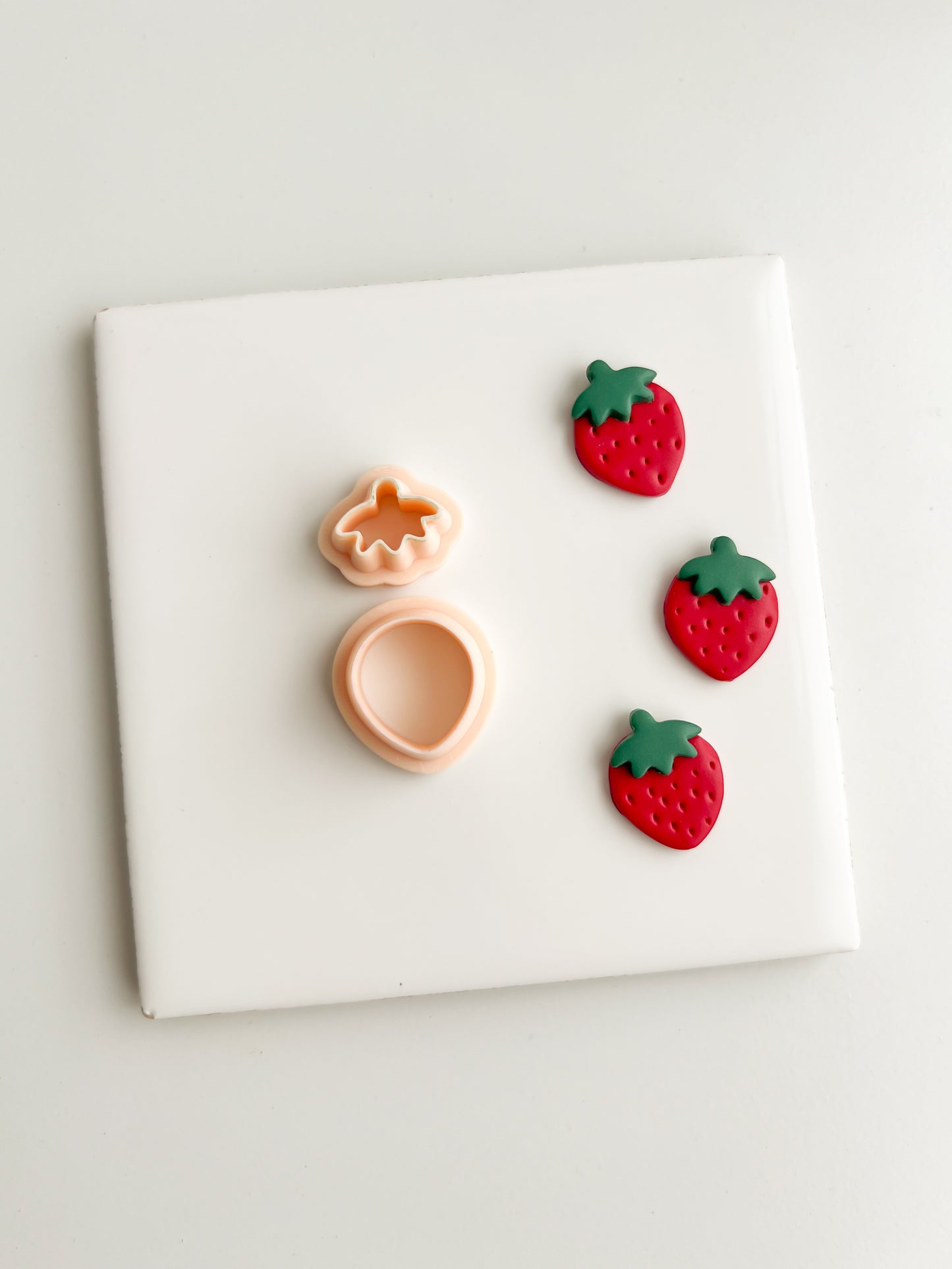 Strawberry No. 2 Clay Cutter | Strawberry No. 2 Polymer Clay Cutter for DIY Fruit Earrings Cute Jewelry and Handmade Berry Accessories